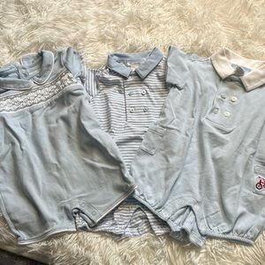 Set of 3. Janie and Jack rompers. Size 0-3 months